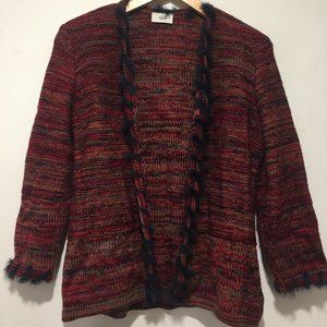 ARA MULTICOLOR CARDIGAN SWEATER SIZE 10